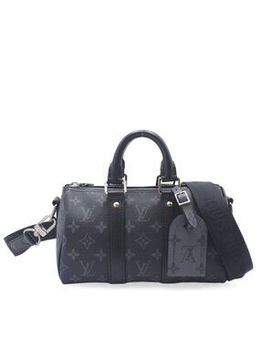 Louis Vuitton Keepall Bandouliere 25 Black Monogram Eclipse 2-Way Shoulder Bag